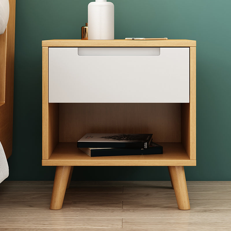 Wooden Bedside Cabinet Modern Minimalist Open Bedside Table with Legs