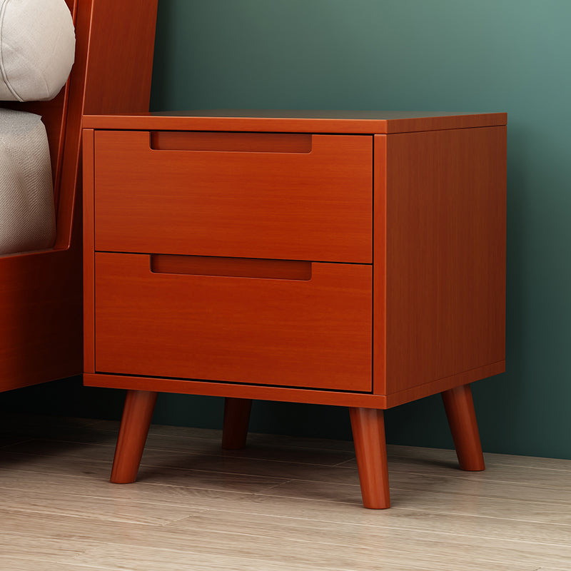 Solid Wood Bedside Table Modern Minimalist Bed Nightstand with Legs