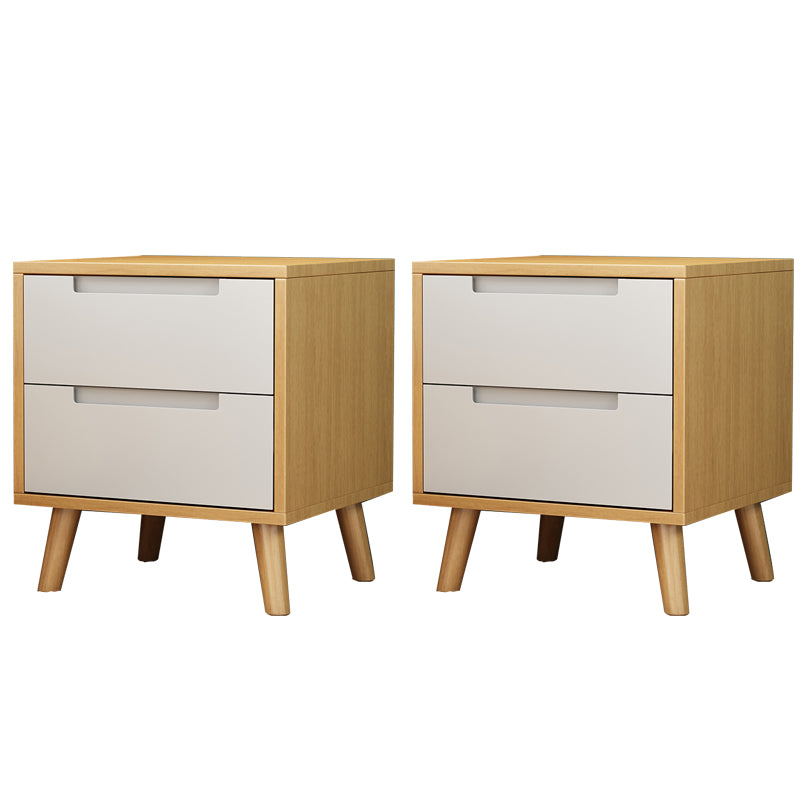 Solid Wood Bedside Table Modern Minimalist Bed Nightstand with Legs