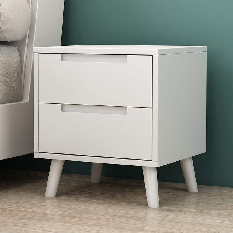 Solid Wood Bedside Table Modern Minimalist Bed Nightstand with Legs