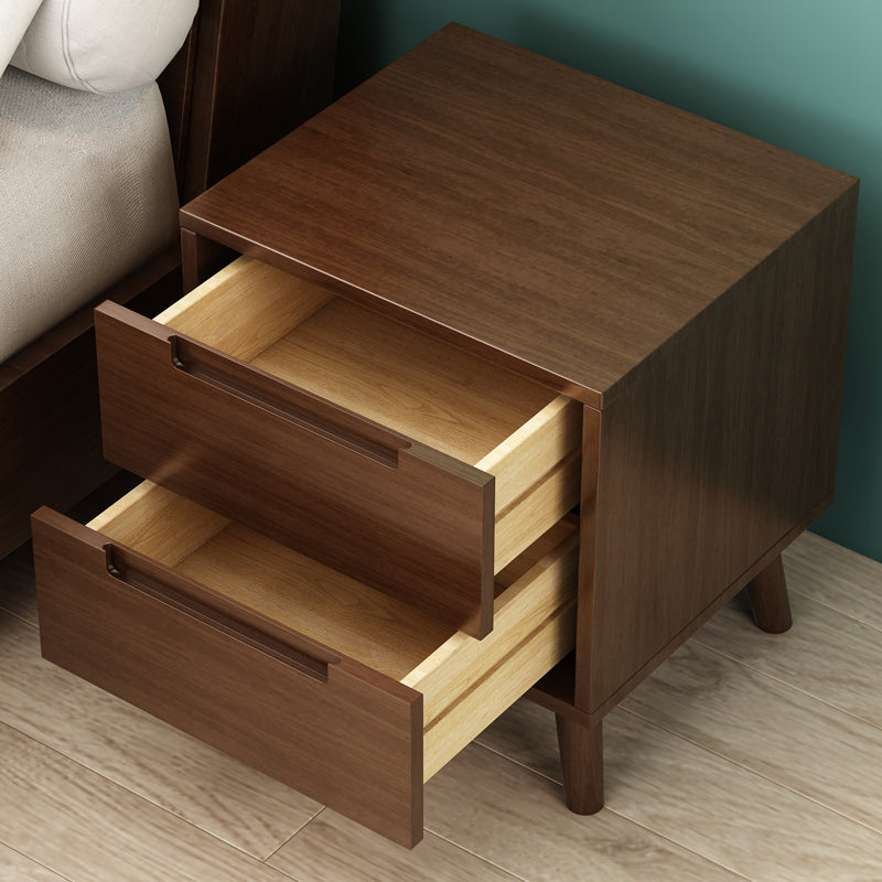 Solid Wood Bedside Table Modern Minimalist Bed Nightstand with Legs