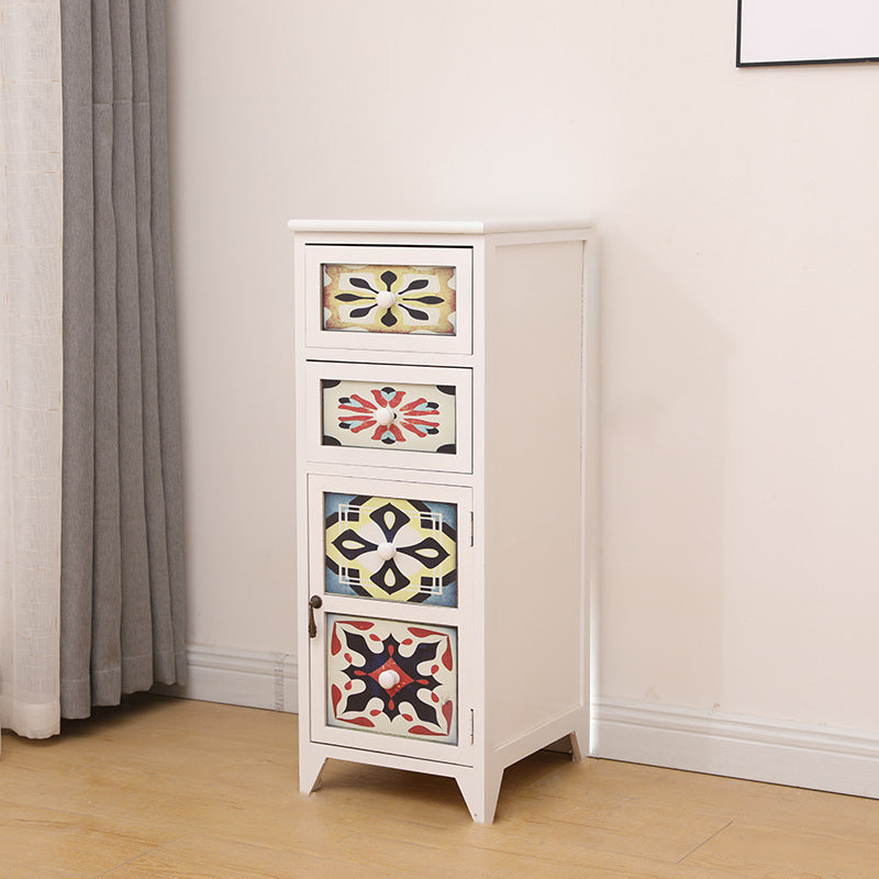 Traditional Storage Chest Dresser Vertical Wooden Storage Chest with Drawers