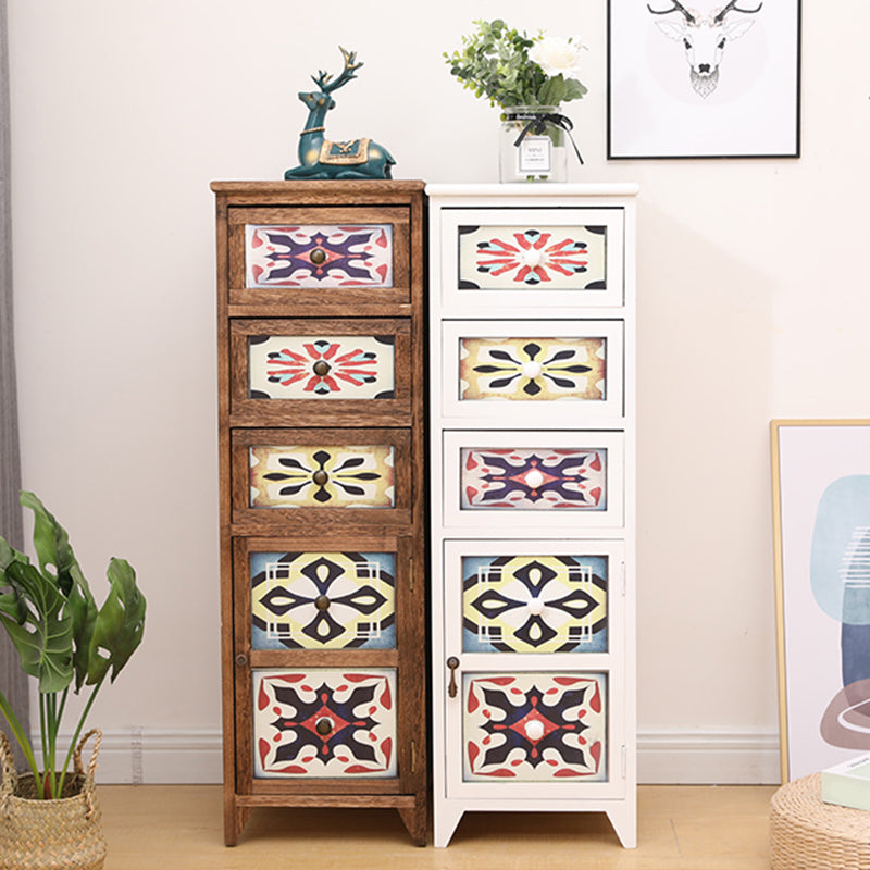 Traditional Storage Chest Dresser Vertical Wooden Storage Chest with Drawers