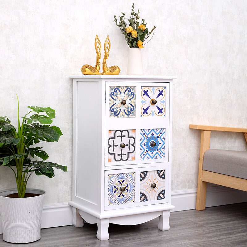 Traditional Storage Chest Dresser Vertical Wooden Storage Chest with Drawers