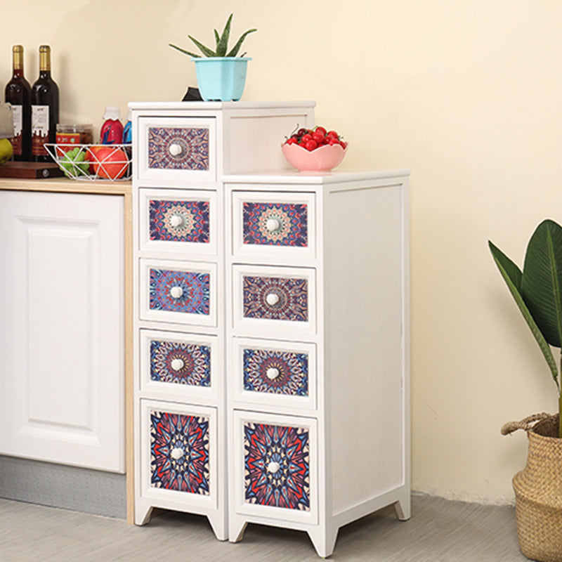 Traditional Storage Chest Dresser Vertical Wooden Storage Chest with Drawers