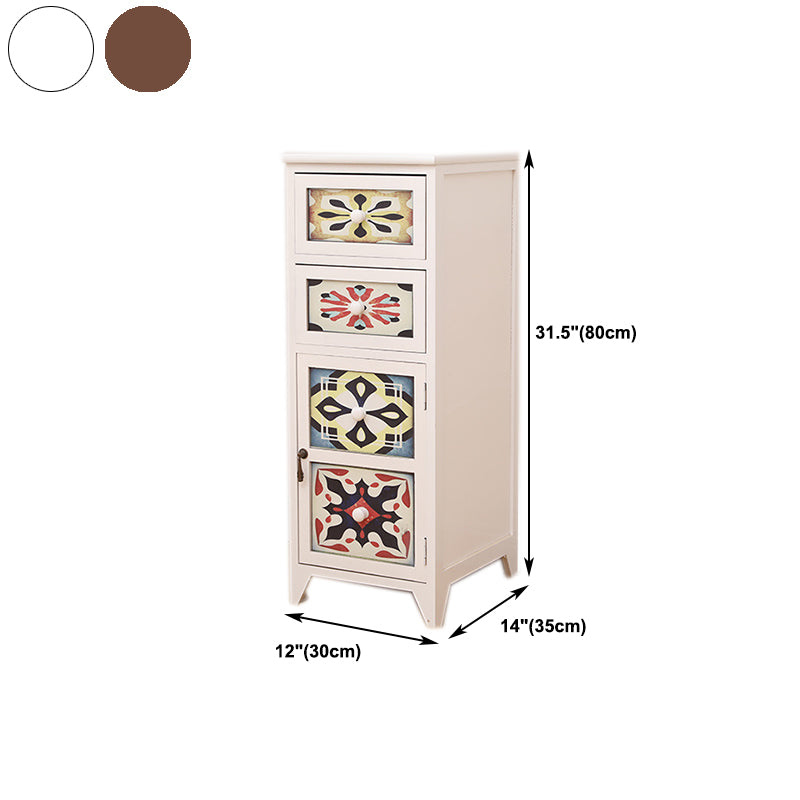 Traditional Storage Chest Dresser Vertical Wooden Storage Chest with Drawers