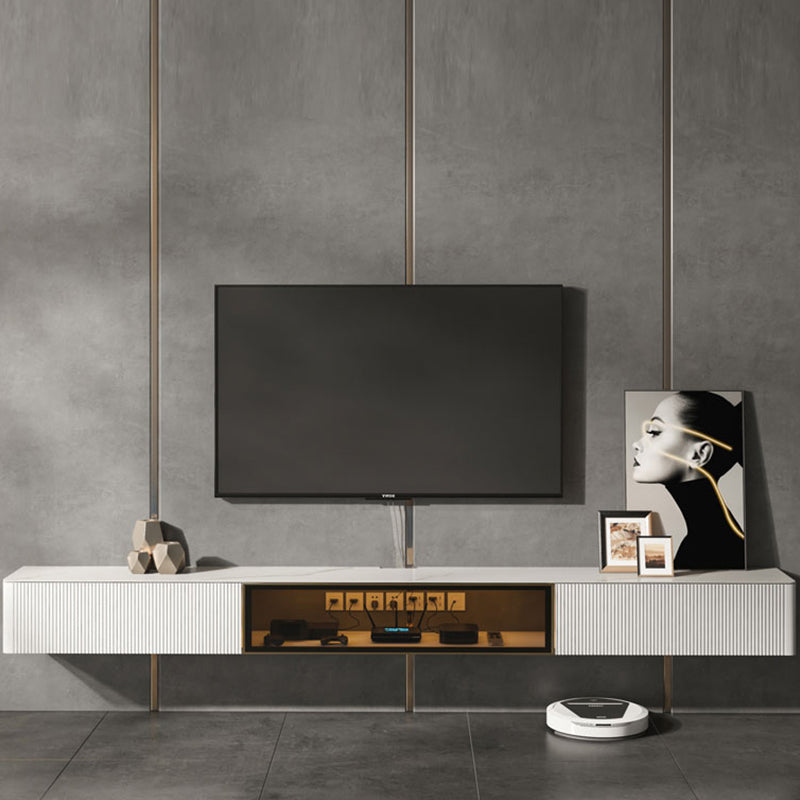 9.06"H TV Stand Contemporary Style Wall-mounted TV Console with 2 Drawers