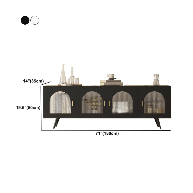 Metal Enclosed Storage TV Stand Industrial Home TV Cabinet with Glass Doors