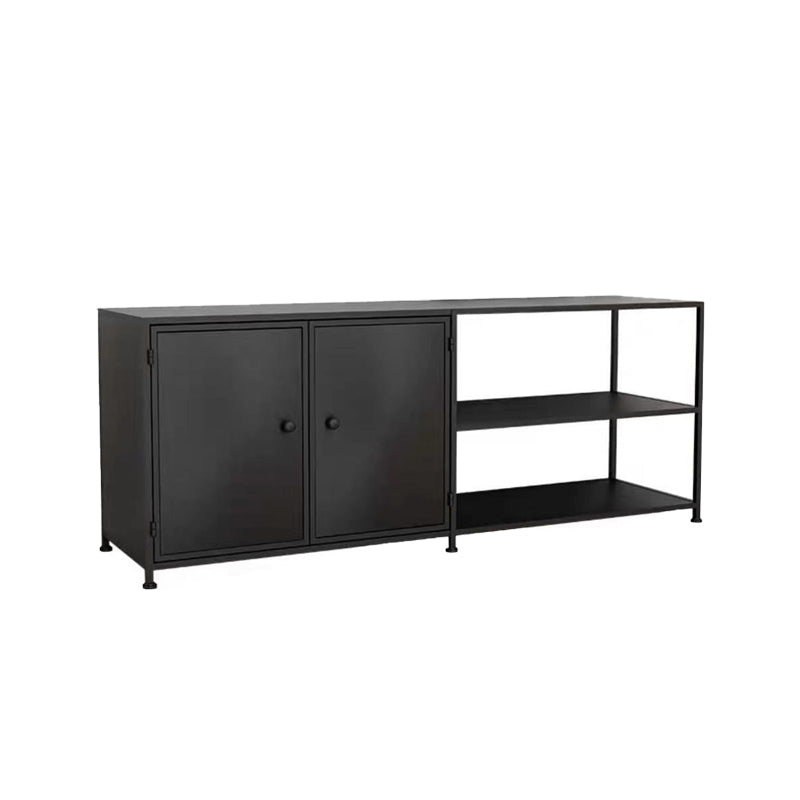 Industrial Style TV Stand Metal TV Console with Open Storage