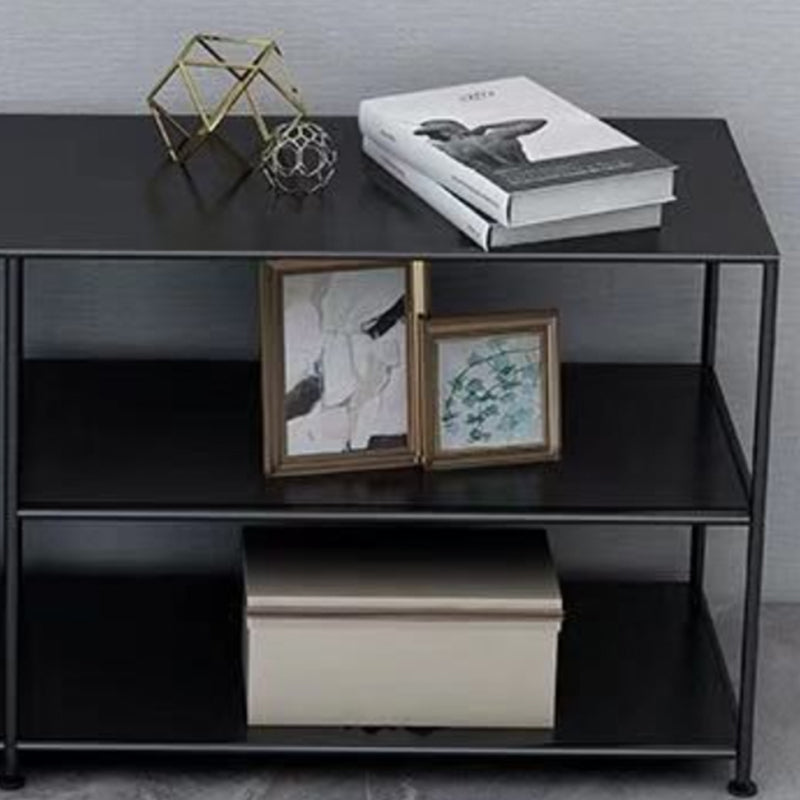 Industrial Style TV Stand Metal TV Console with Open Storage