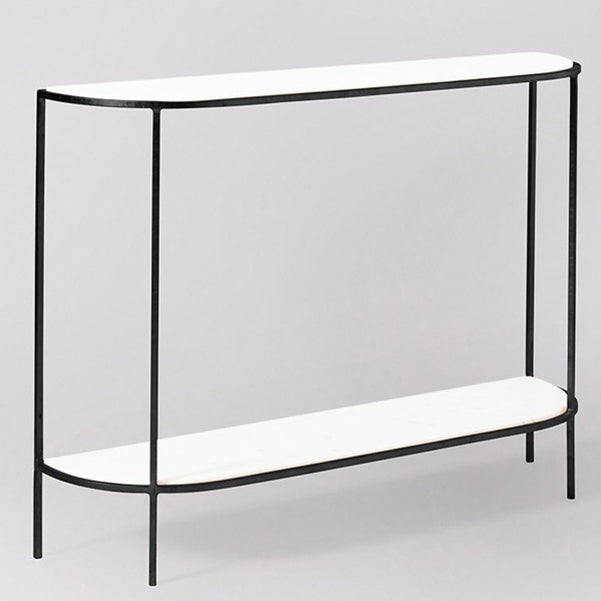 31.5-inch Tall Modern Console Table Half Moon Accent Table for Hall