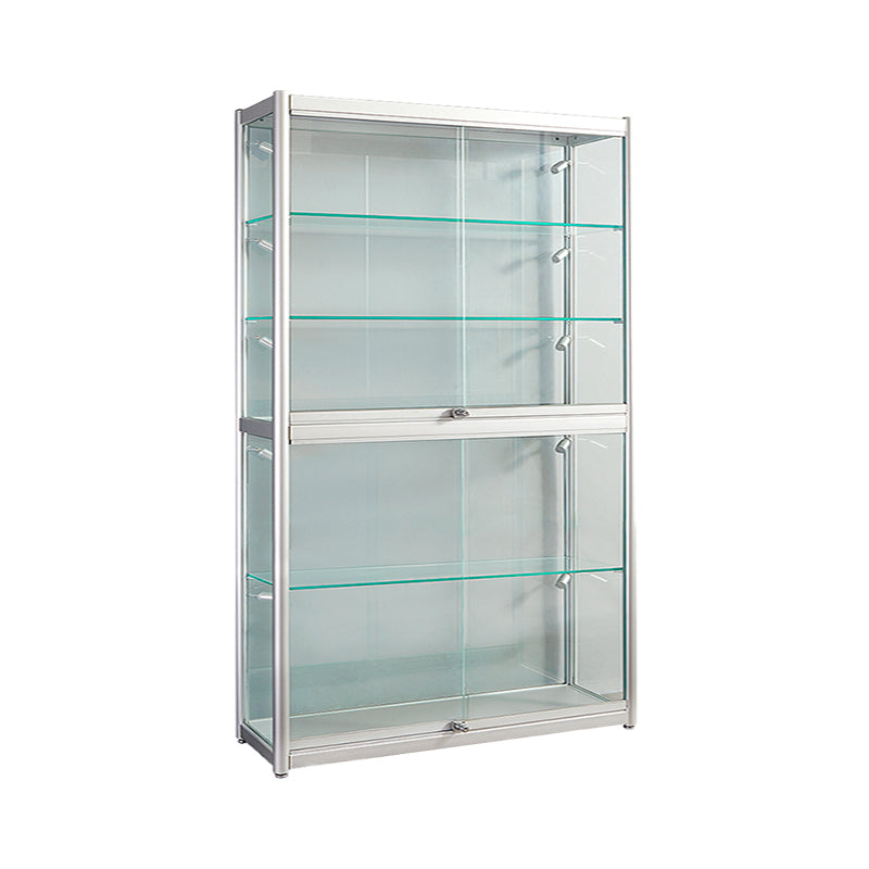 White Display Stand Modern Curio Cabinet with Glass Locking Door