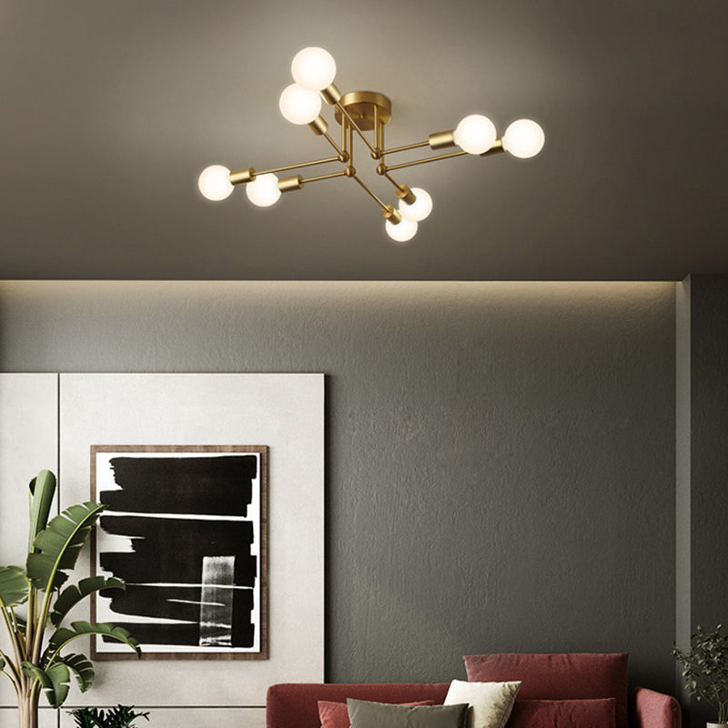 Modern Starburst Ceiling Mount Light Fixture Metal Multiple-Light Ceiling Light Fixture