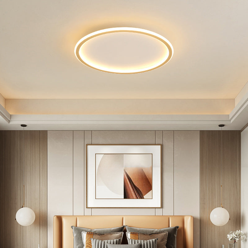 Modern Round Ceiling Light Metal 1-Light Flush Ceiling Lights