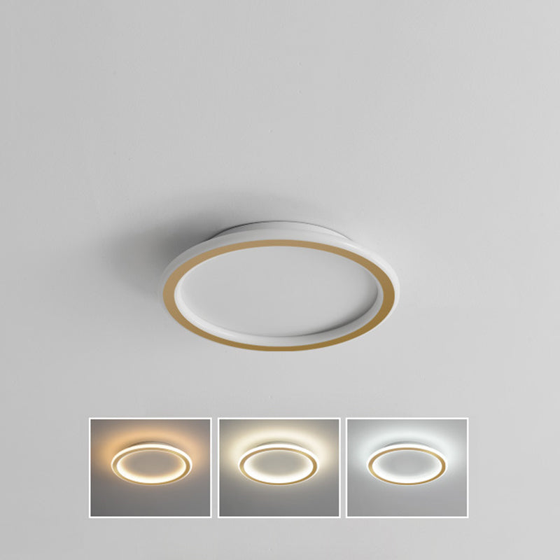 Modern Round Ceiling Light Metal 1-Light Flush Ceiling Lights