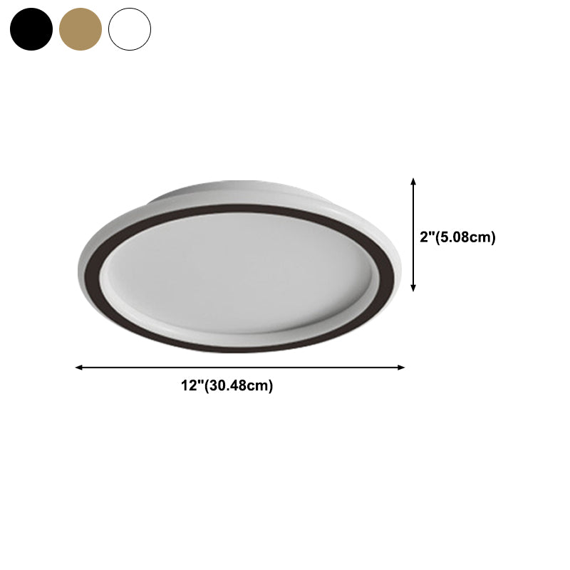 Modern Round Ceiling Light Metal 1-Light Flush Ceiling Lights