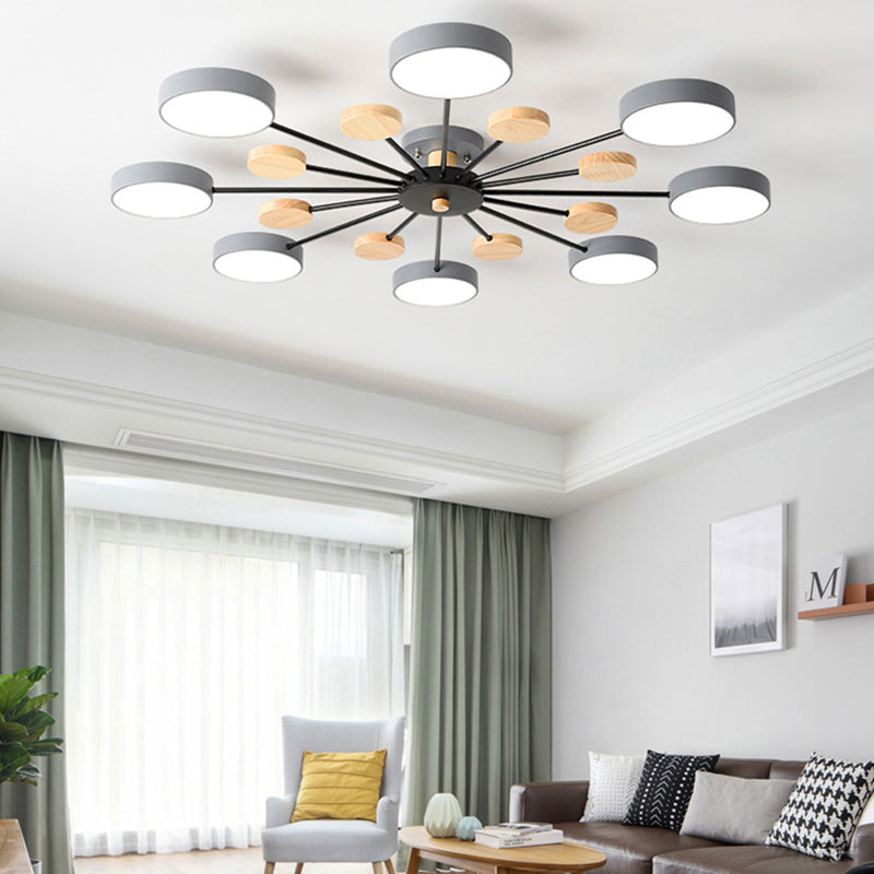 Modern 3/6/8-Light Flush Mount Lighting Metallic LED Ceiling Light