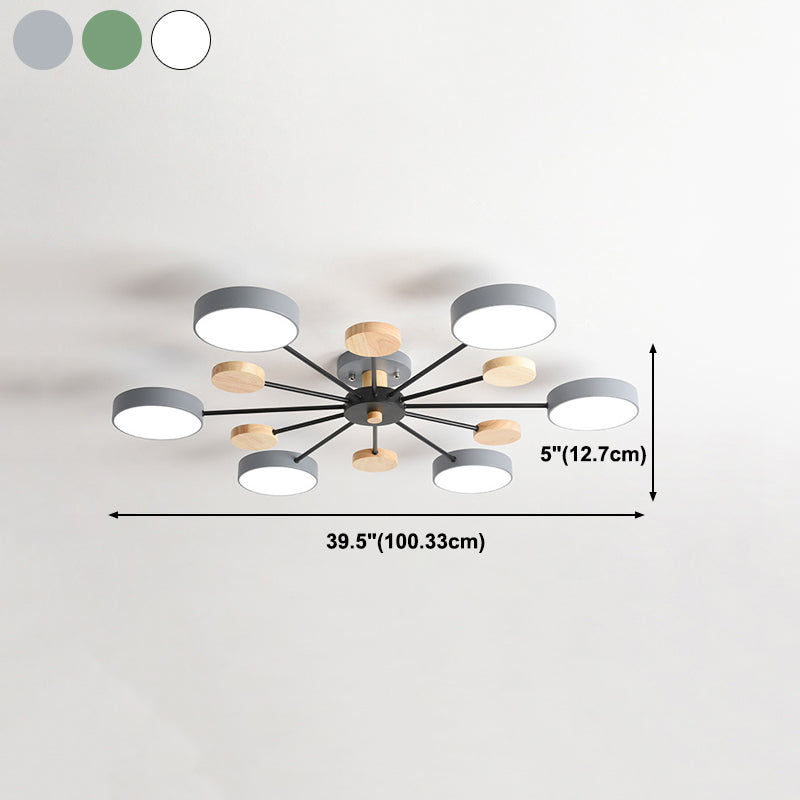 Modern 3/6/8-Light Flush Mount Lighting Metallic LED Ceiling Light