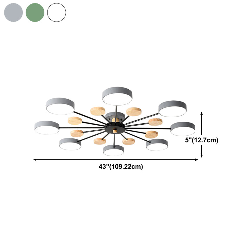 Modern 3/6/8-Light Flush Mount Lighting Metallic LED Ceiling Light