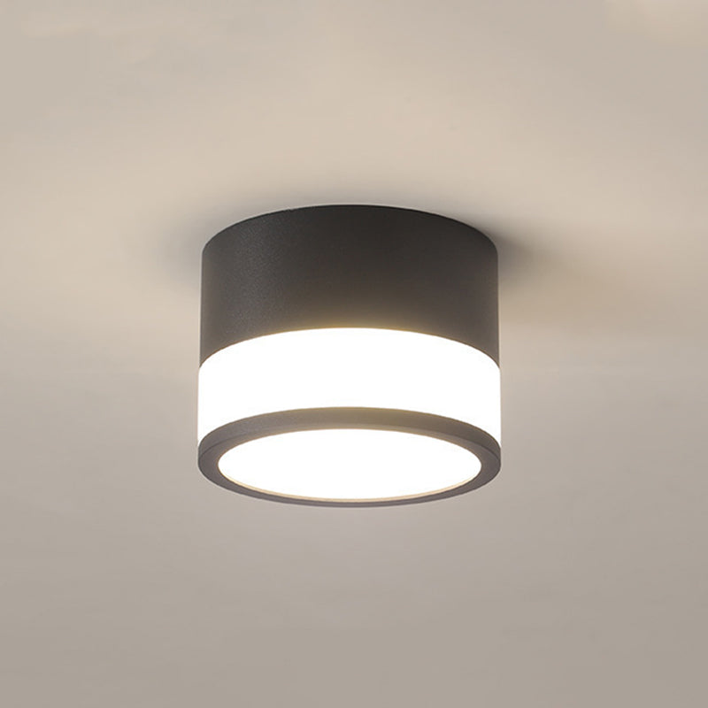 White/Black Flush Mount Lighting Modernism Metal Ceiling Light for Foyer