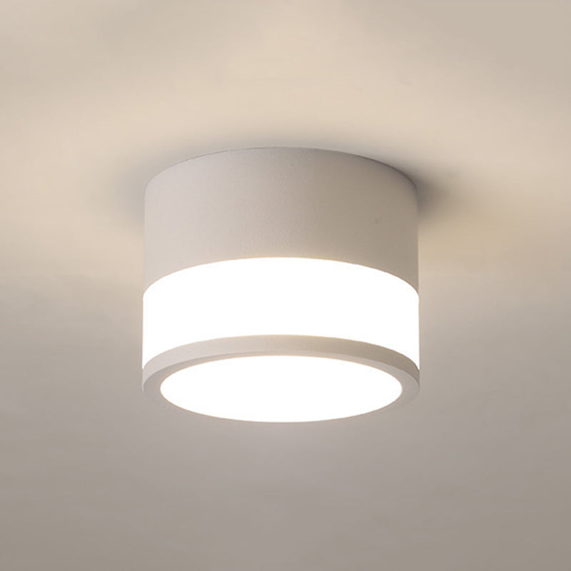 White/Black Flush Mount Lighting Modernism Metal Ceiling Light for Foyer