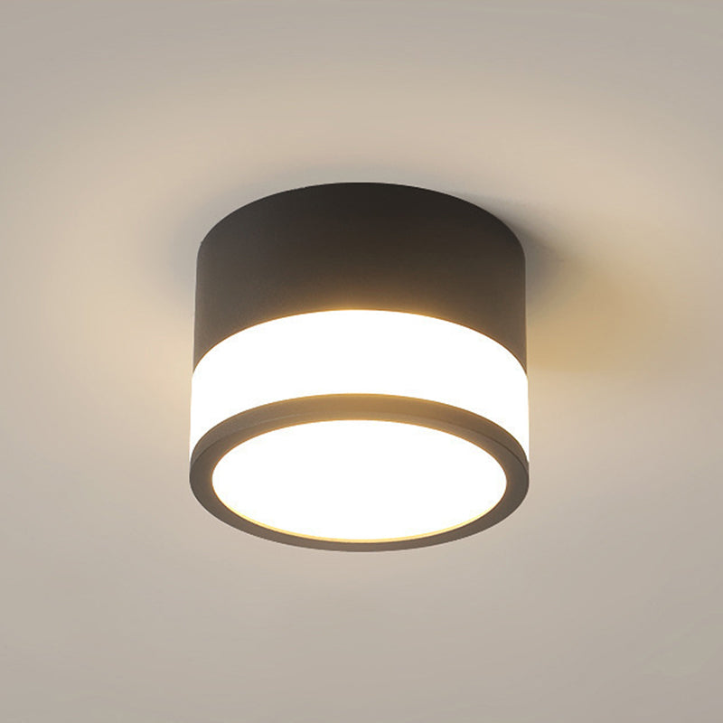 White/Black Flush Mount Lighting Modernism Metal Ceiling Light for Foyer