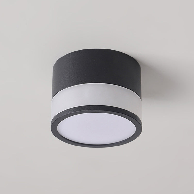 White/Black Flush Mount Lighting Modernism Metal Ceiling Light for Foyer