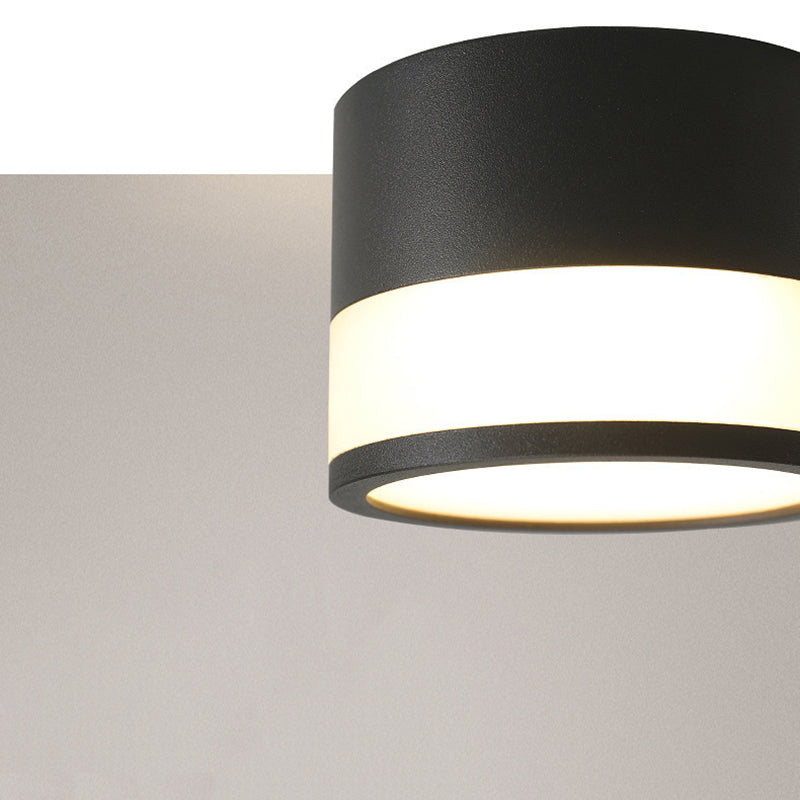 White/Black Flush Mount Lighting Modernism Metal Ceiling Light for Foyer