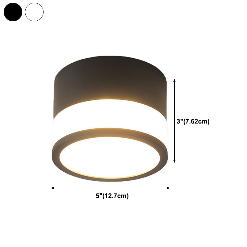 White/Black Flush Mount Lighting Modernism Metal Ceiling Light for Foyer