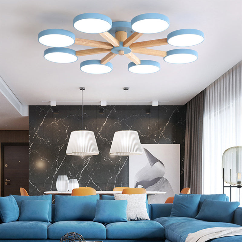 3/6/8-Light Modern Flush Mount Lighting Metal Ceiling Light for Living Room