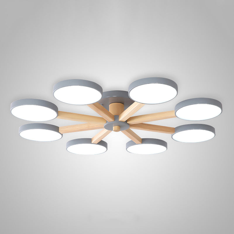 3/6/8-Light Modern Flush Mount Lighting Metal Ceiling Light for Living Room