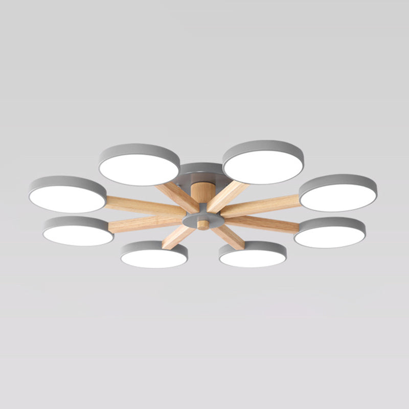 3/6/8-Light Modern Flush Mount Lighting Metal Ceiling Light for Living Room