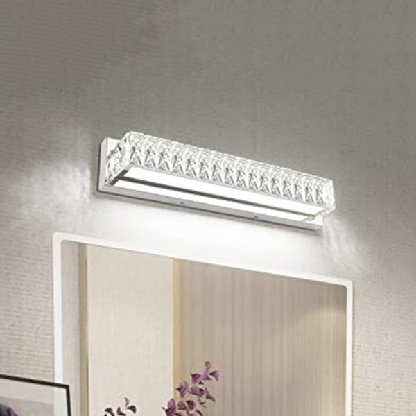 Single Chrome Modern Style Bathroom Vanity Light LED Crystal Bath Bar