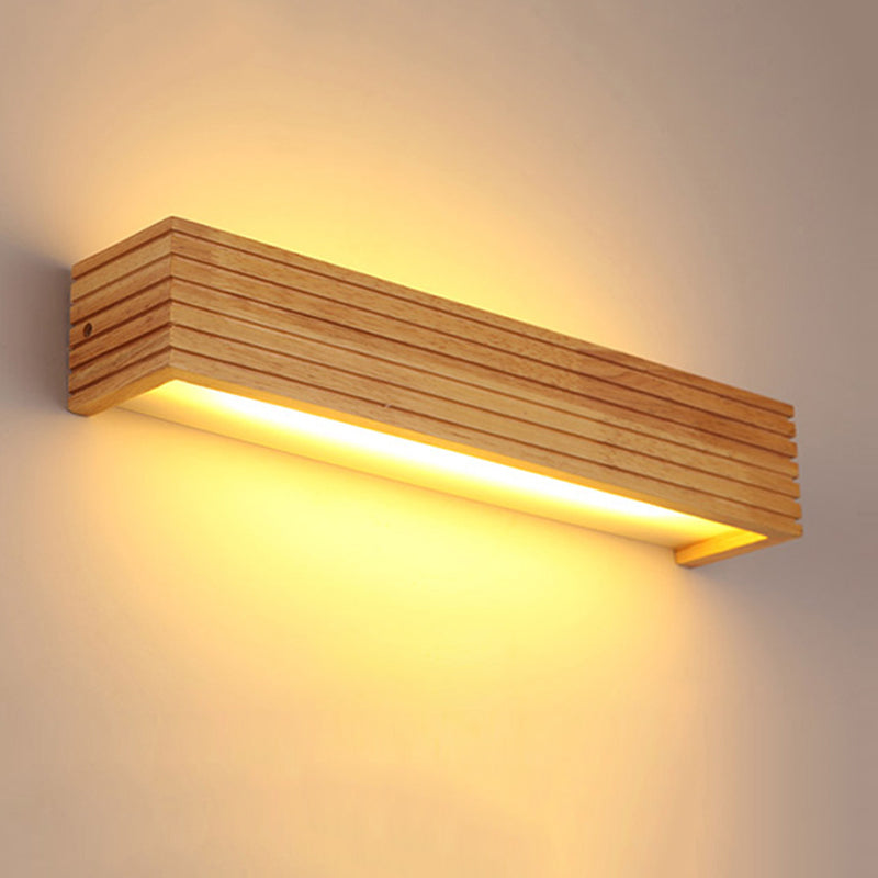 Wood Rectangular Vanity Wall Lights Contemporary Style 1 Light Vanity Lighting Ideas