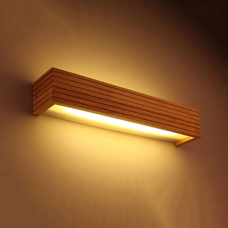 Wood Rectangular Vanity Wall Lights Contemporary Style 1 Light Vanity Lighting Ideas