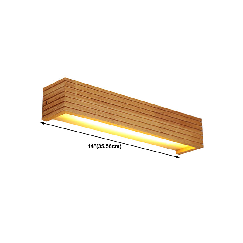 Wood Rectangular Vanity Wall Lights Contemporary Style 1 Light Vanity Lighting Ideas