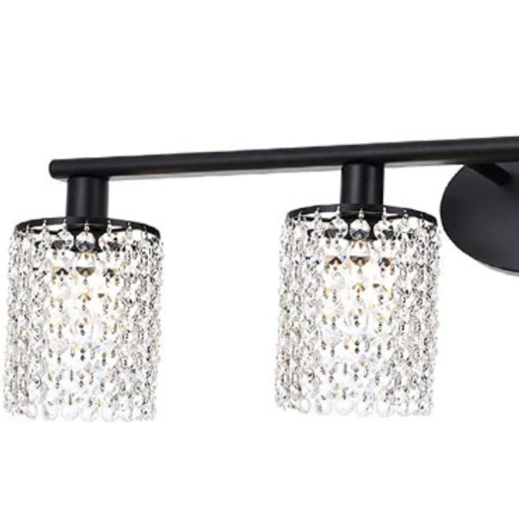 Black/Golden 2/3/4-Light Modern Bathroom Vanity Light Shaded Metallic Bath Bar