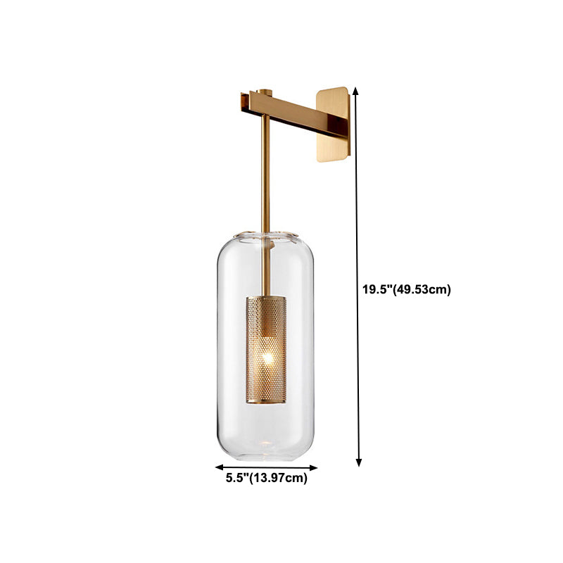 Industrial Glass Vanity Light Minimalist Wall Light Sconce for Bathroom