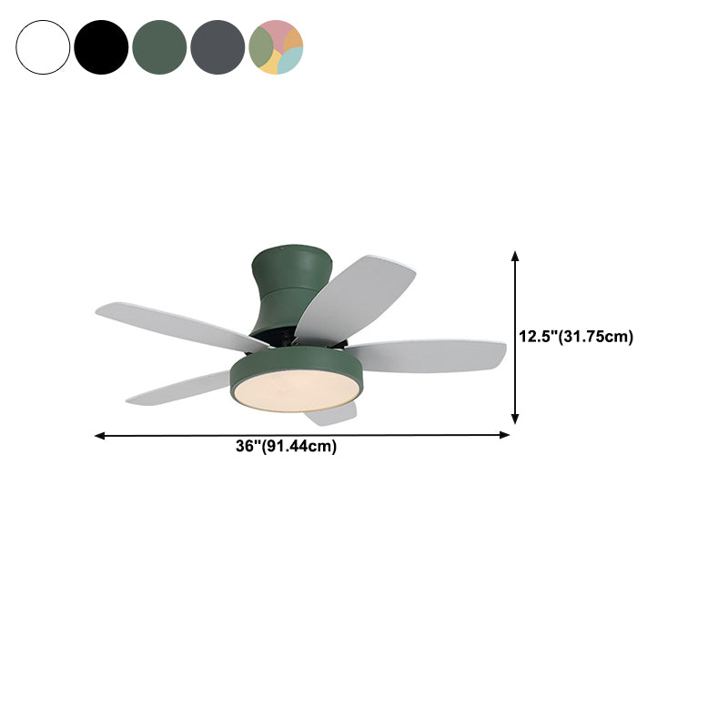 Colorful Ceiling Fan Lamp Fixture Modern LED Ceiling Flush Mount for Kids' Room