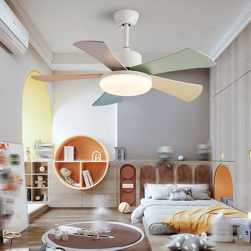 Colorful Ceiling Fan Light Fixture Modern LED Ceiling Flush Mount for Kids' Room