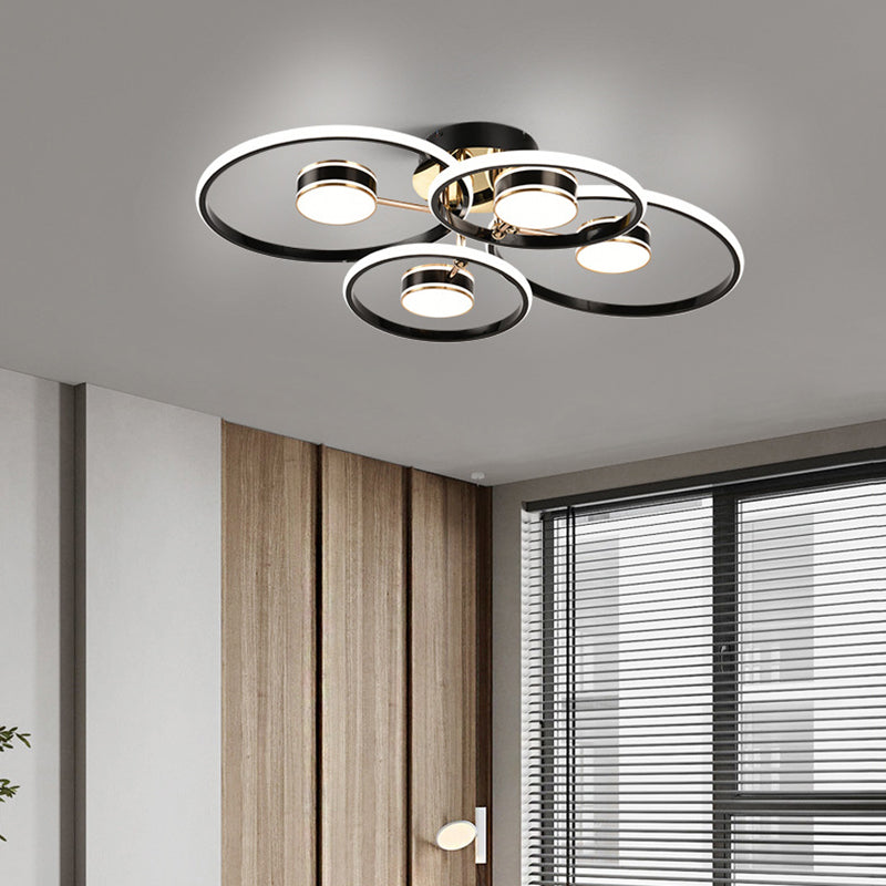 Modern Round Flush Ceiling Lights Metal Multiple-Light Flush Mount