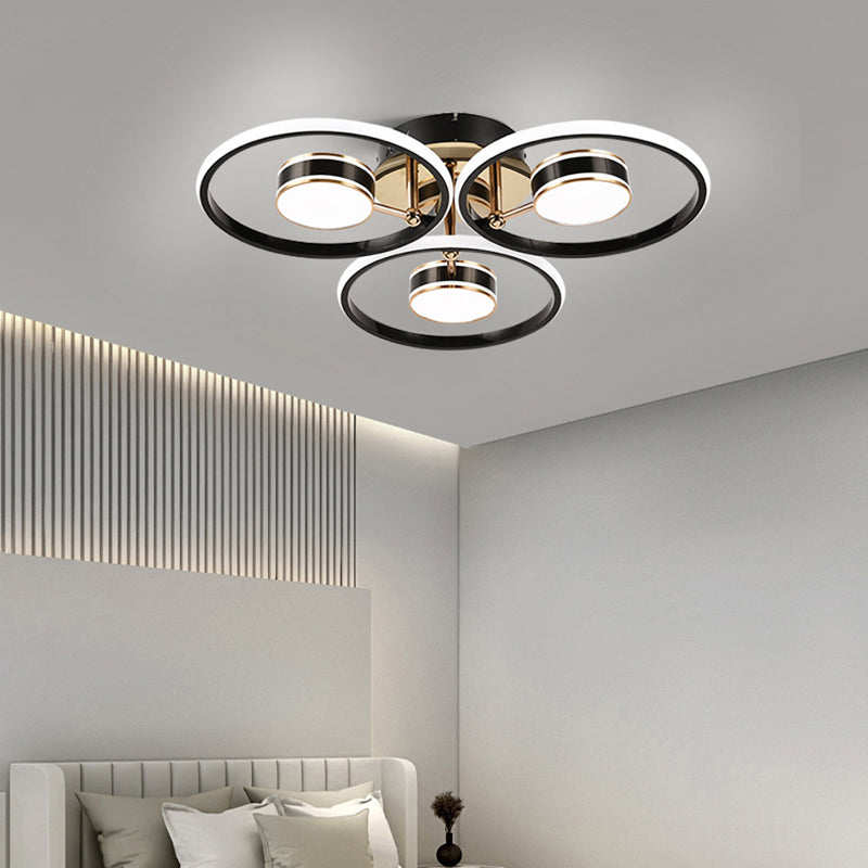 Modern Round Flush Ceiling Lights Metal Multiple-Light Flush Mount