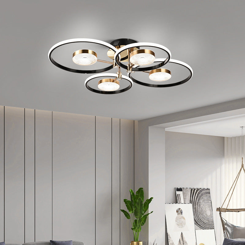 Modern Round Flush Ceiling Lights Metal Multiple-Light Flush Mount