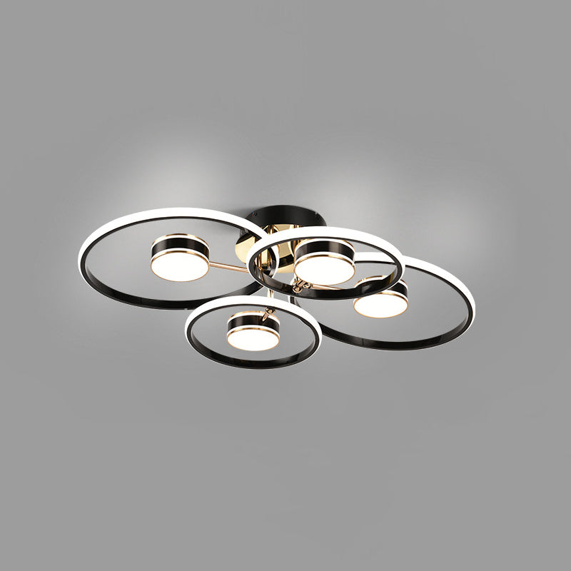 Modern Round Flush Ceiling Lights Metal Multiple-Light Flush Mount