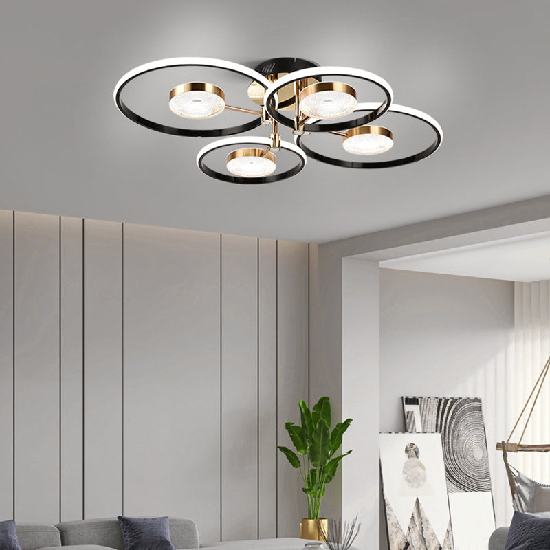 Modern Round Flush Ceiling Lights Metal Multiple-Light Flush Mount