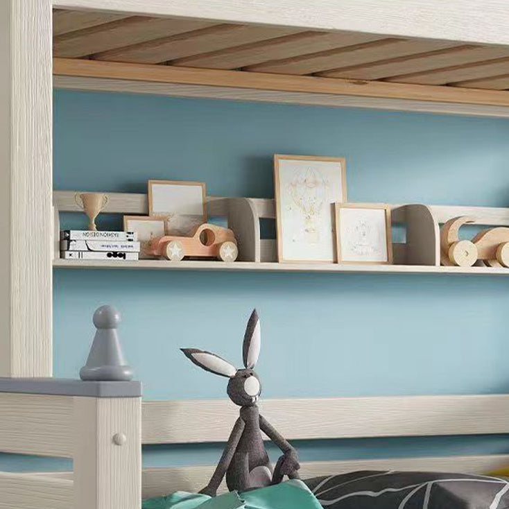 Contemporary White Standard Bunk with Guardrails in Pine Wood