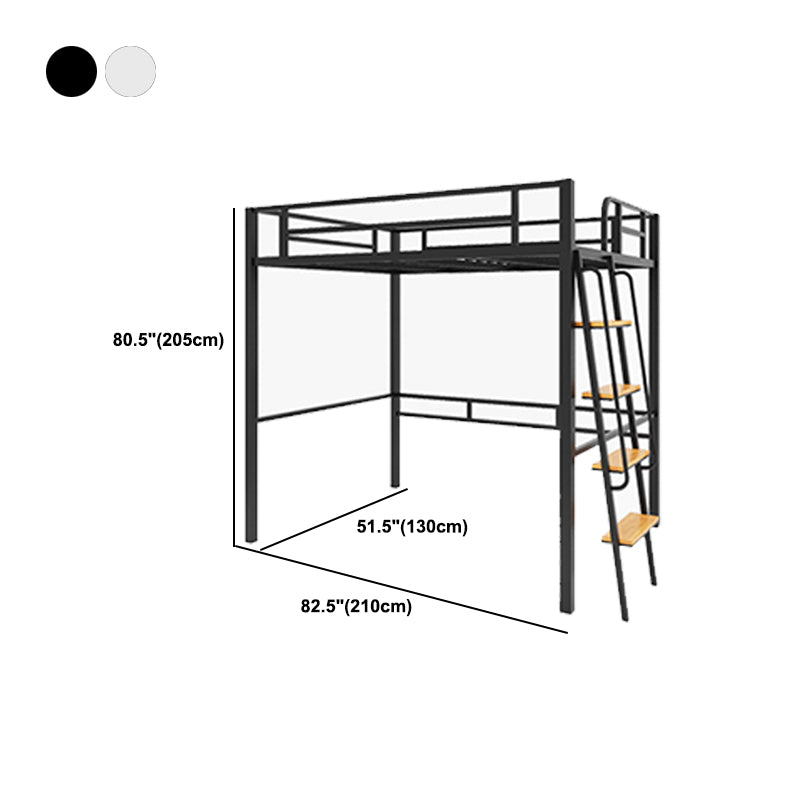 Scandinavian Metal Headboard High Loft No Theme Slat Tall Bed