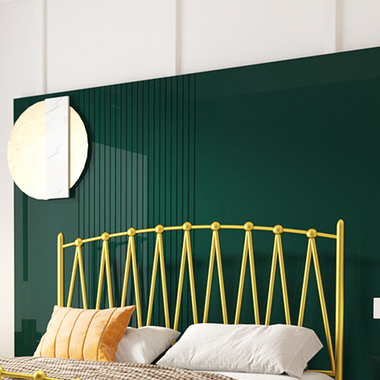 Scandinavian Iron Bed with Open-Frame Headboard and Footboard