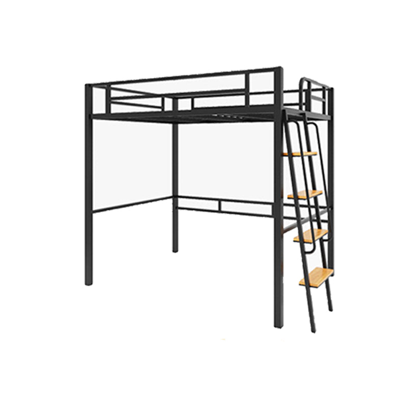 Scandinavian Headboard Loft Bed Metal High Loft with Guardrail