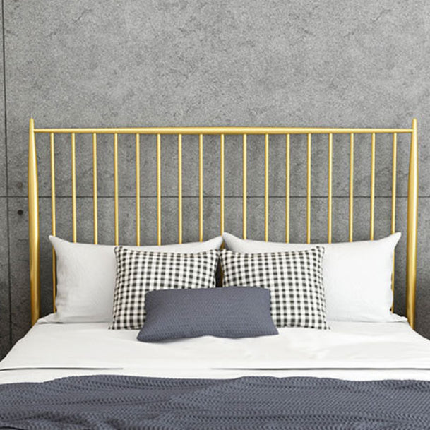 Contemporary Open Frame Bed Metal Standard Bed with Spindle Headboard Bed